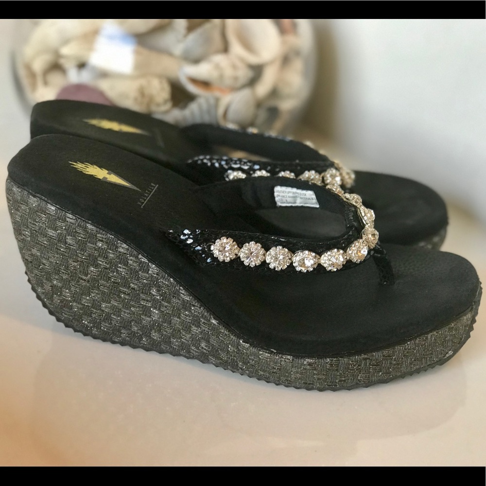 Yellow Box Wedges with Rhinestones